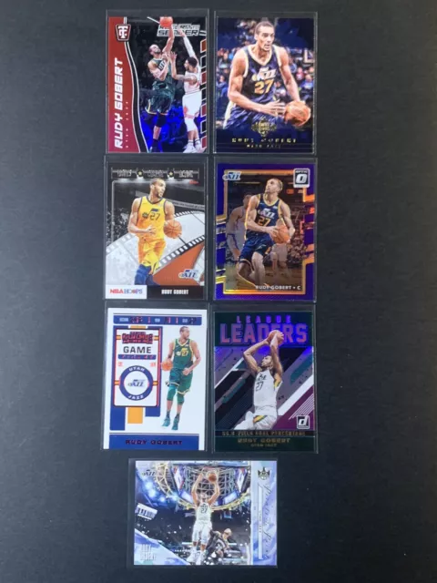 Rudy Gobert 7 Card Multi Year Lot Inserts & Parallels Utah Jazz