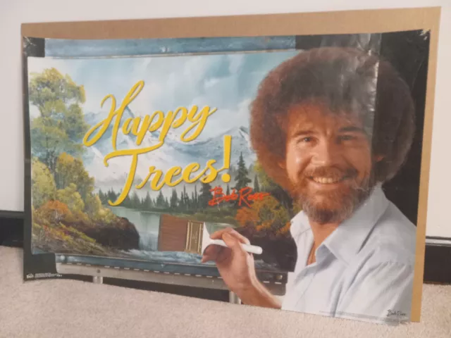 BOB ROSS POSTER COLLECTABLE LIMITED PRODUCTION HAPPY TREE  2019 Trends 22.37x34