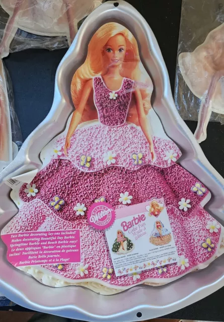 Wilton Barbie Beautiful Day Mattel Aluminum Cake Pan 2105-3500, 1995 extras