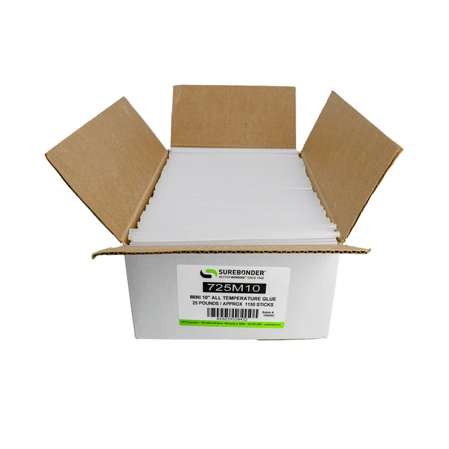 Surebonder 10" All Purpose Clear Mini Hot Glue Sticks - 25 Lb