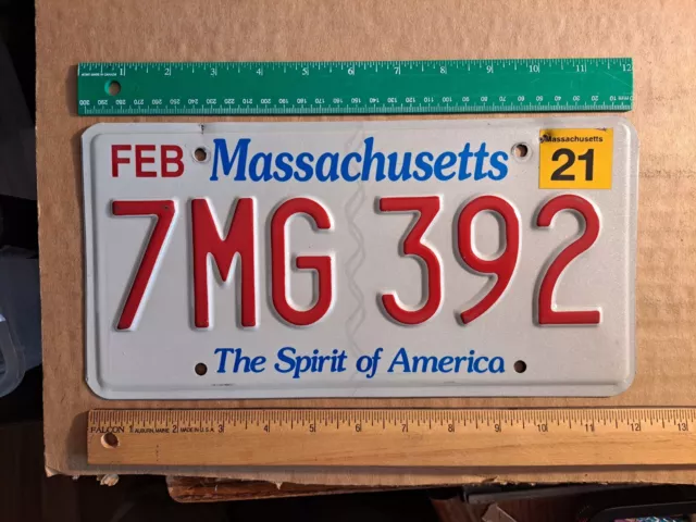 License Plate, Massachusetts, 7 MG 392, Like MG or MGB