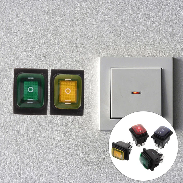 4 pz interruttore ribaltabile 12 V interruttore a bilanciere rotondo illuminato LED
