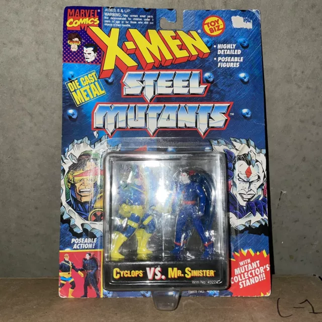 Vintage 1994 ToyBiz Marvel X-men Steel Mutants Cyclops & Mr. Sinister die cast