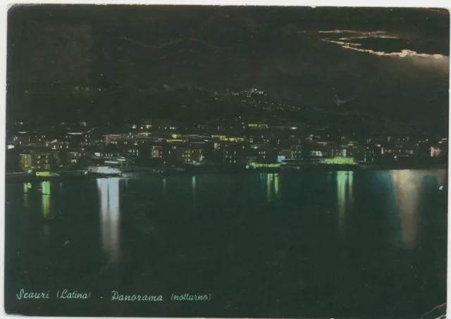 Scauri -Latina -Panorama Notturno 1959  Cartolina D'epoca