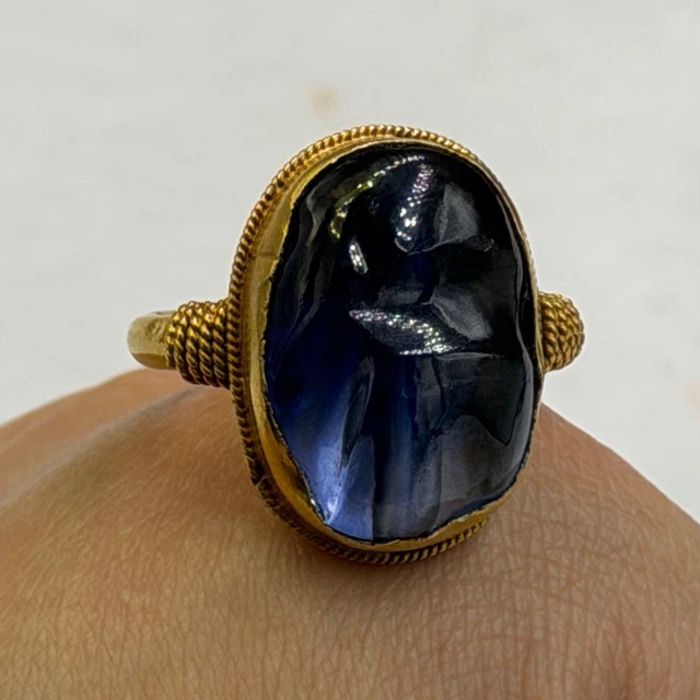 Superbe bague des années 1960 en or 18 carats ornée d'une citrine