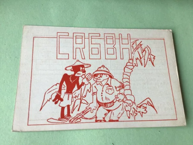 Vintage QSL Radio communication card  1954 Angola  Ref 52583