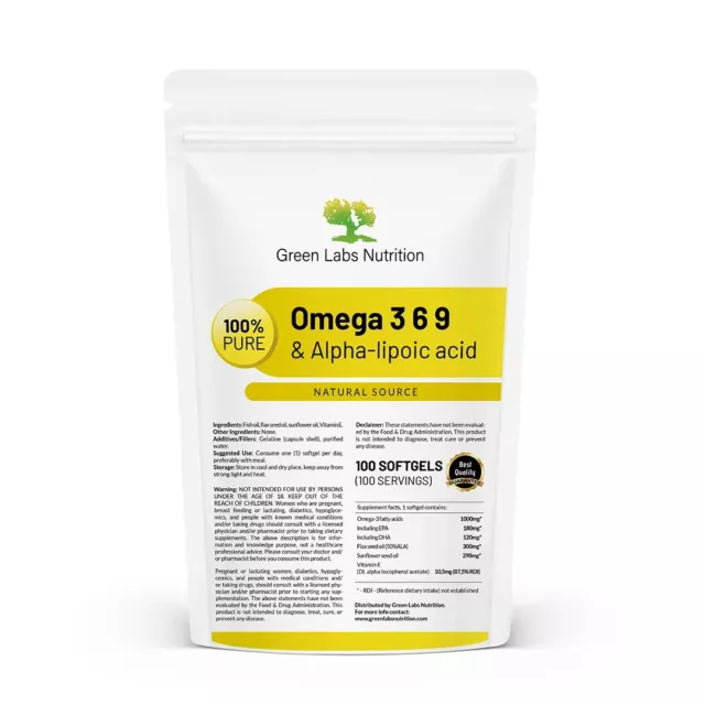 Omega-369 Kapseln, angereichert mit Alpha-Liponsäure und natürlichem Vitamin E