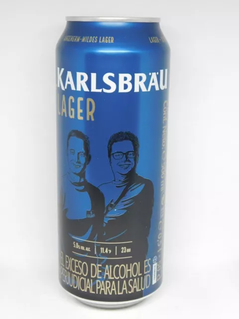 Empty Beer Can KARLSBRAU Lager 500 ml. Germany 2021 Bottom Open!