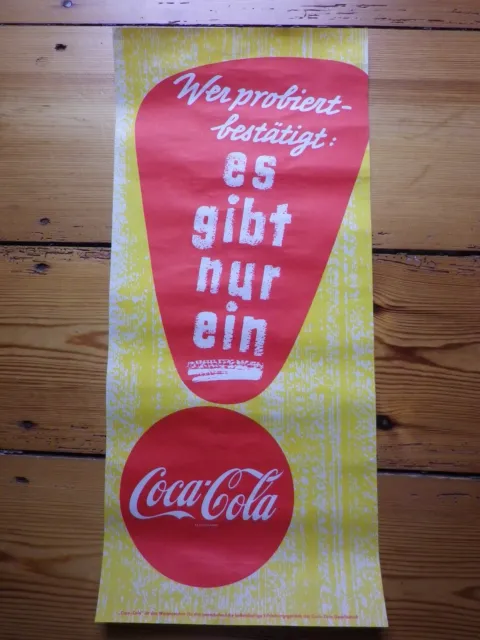 Altes Original Coca Cola Plakat Poster Affiche Schild 50er Jahre 50ies Reklame