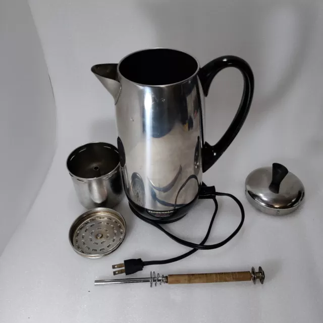 Faberware Super Fast Electric Coffee Maker 2-12 Cup Percolator 142B Working VTG