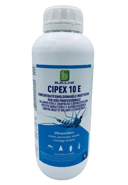 Cipex 10 E Insetticida A Base Di Cipermetrina Lt.1 Zanzare Zecche Pulci Mosche