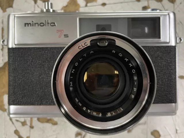 Classic Minolta HI-MATIC 7s 35mm Camera f/1.8 45mm Rokkor PF From Japan