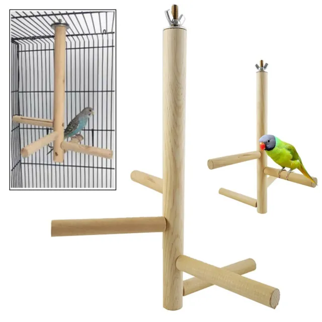 Jaula de pájaro barra de escalada soporte de madera natural juguete para loros
