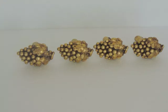 Decorative Curtain Holdbacks Tiebacks Set Of 4 Gold Grapes W/Leaves beautiful