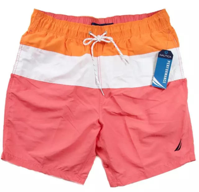 Nautica Mens Swim Trunks Bathing Suit M Swimwear Shorts Mesh Lined Teaberry $60