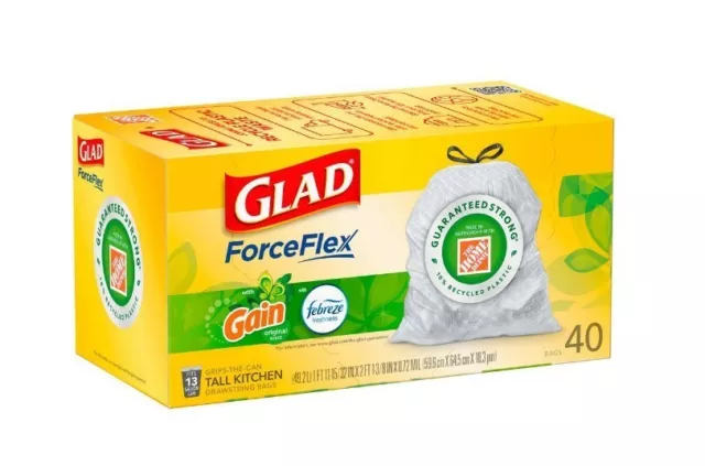 Glad Force Flex 13 Gal. Drawstring Trash Bags Original Scent with Gain Original