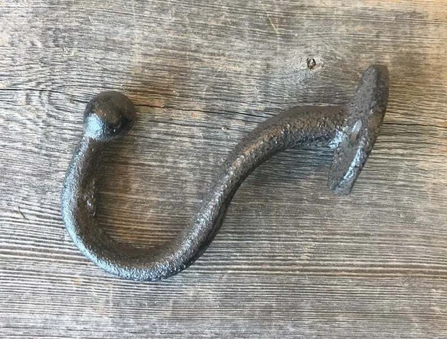 Antique Cast Iron Wall Hooks U Shaped Entryway Coat Hat Towel Hanging Set of 10 2
