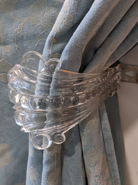 Hollywood Regency Pressed Glass Drapery Holdback Pullback VGT Candlewick Boopie