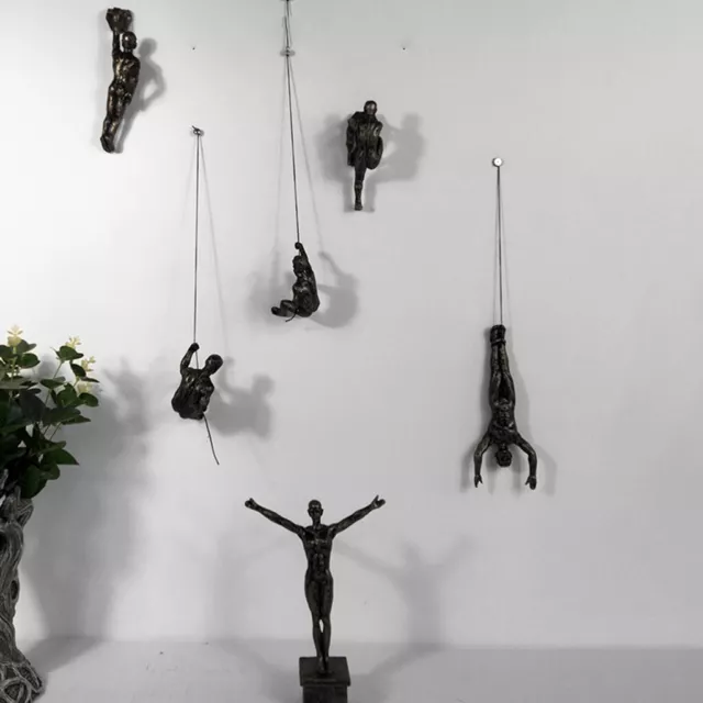 Retro Rock Climbing Men Industrial Style Sculpture Wall Hanging Decoration