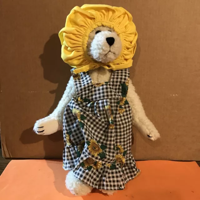 Vintage Sugar Loaf  14”Plush Stuffed Bear Sunflower VGUC!!!