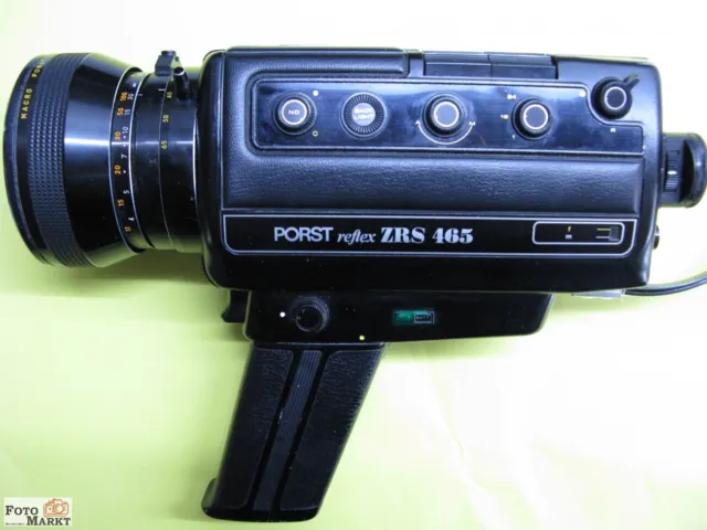 Super-8 Film Camera Porst reflex ZRS 465 Camera Zoom Lens Macro 1,7/6,5 -65mm