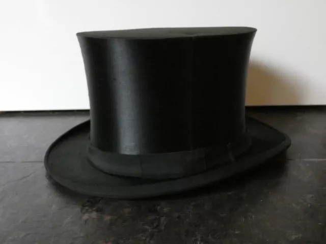 18989/ Original Chapeau Claque, Zylinder, Klapphut Größe ca. 56