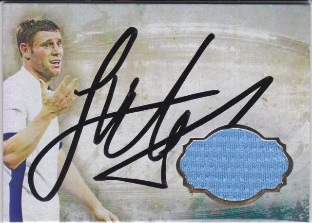 2016 FUTERA 19/30 JAMES MILNER AUTO JERSEY MAN CITY vs LIVERPOOL CARD NR MINT+