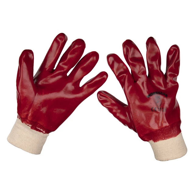 Sealey Worksafe 9106xl/12 PVC Maglia Polso Guanti (XL) - Confezione Di 12 Coppie
