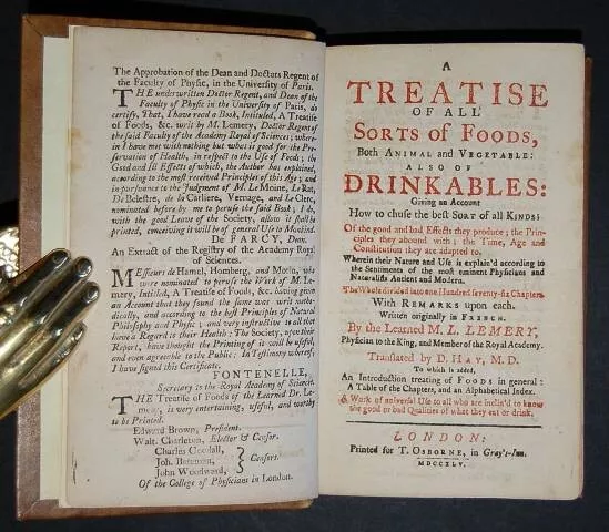 COOKERY. A treatise of all sorts of foods, both animal and vegetable. 1745