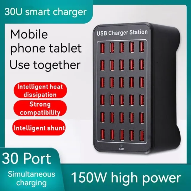 portable Mur de bureau Chargeur USB Station de recharge rapide 150W 30 ports