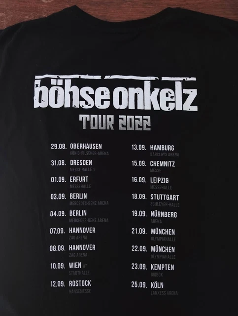 Böhse Onkelz T Shirt Böse Menschen Böse Lieder BÖHSE ONKELZ - TOUR 2022 - T-Shirt mit Tourdaten - Größe XXL EUR 75,00