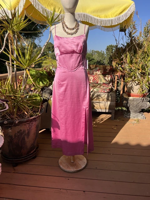 Nwt Jason Wu Satin Sleeveless  Side Slip Dress Sz L
