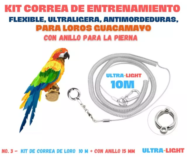 Correa De Entrenamiento Para Loros Y Pájaros, 10M Flexible / Guacamayo