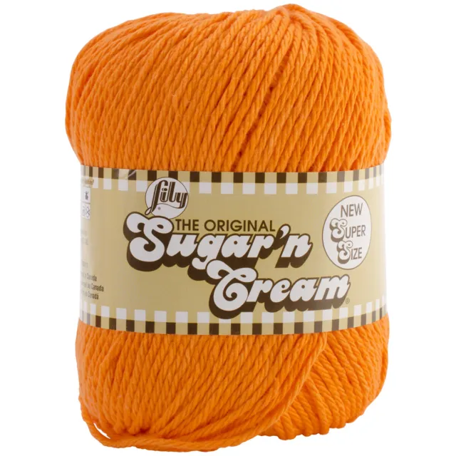 Lily Sugar'n Cream Yarn Solids Super Size-Hot Orange 102018-18629