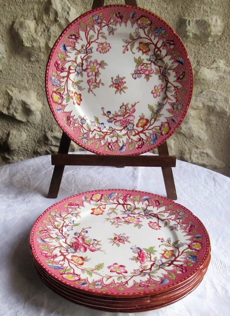 6 assiettes à dessert sarreguemines service "minton",n°220