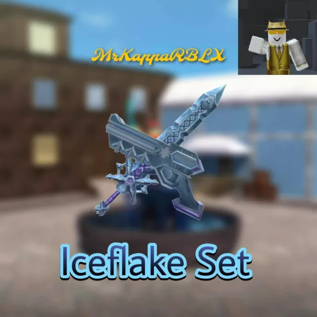 Roblox Murder Mystery 2 MM2 Iceflake Set Godly Knifes and Guns