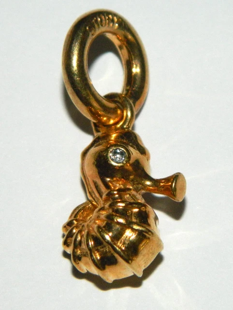 Pendentif Ancien Hippocampe En Résine Inclusion Années 60 Avec Chaînette En Argent - Occasion