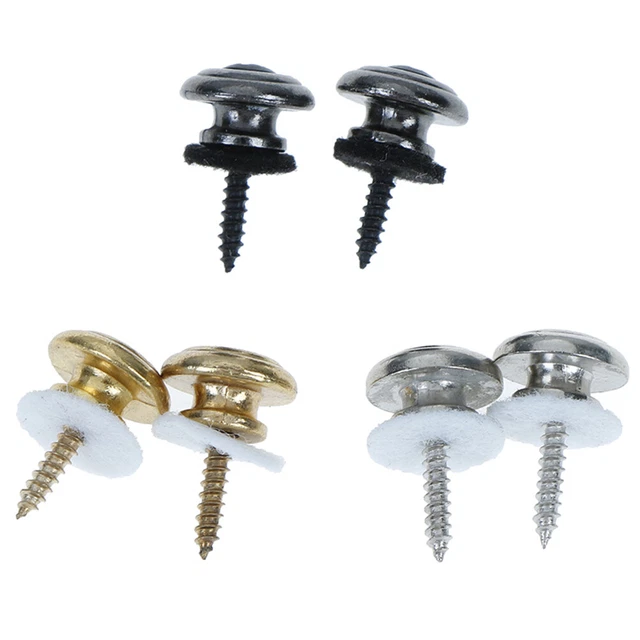 1 Pair Mushroom head guitar strap buttons locks with mounting screws!