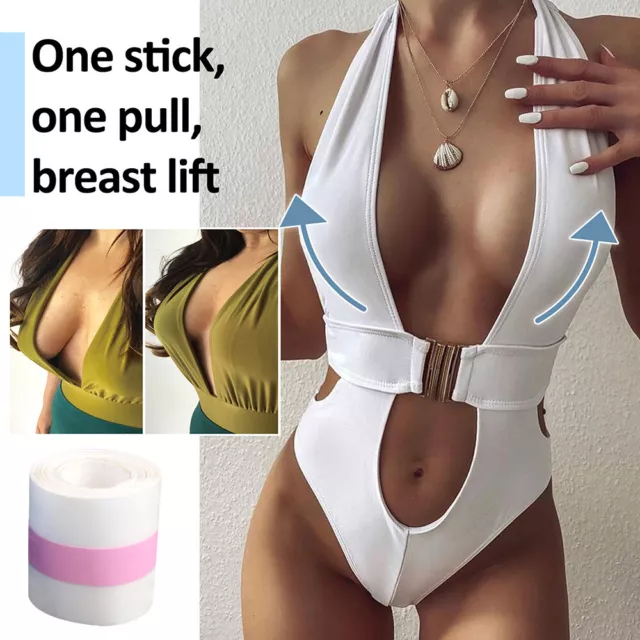 Women Invisible Boob Tape Breast Lift Pads Bra Nipple Cover Tit Push Up UK Stock 2