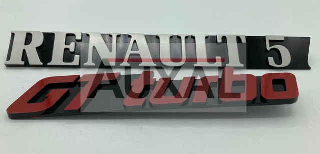 Rally R5 Logo LOGO COFFRE SIGLE Renault 5 R5 Super 5 GT Turbo rear boot emblem 77 ...