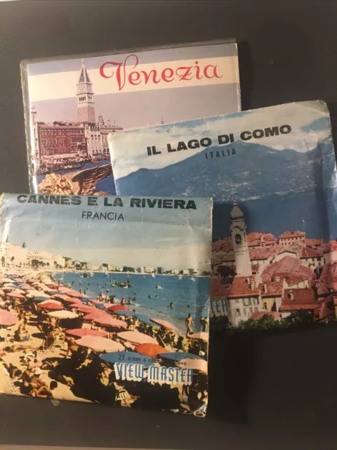 View-master  Lotto Di 3 Titoli. Venezia Cannes Lago Di Como.  Totale 9 Mulinelli