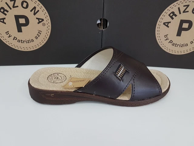 ARIZONA pantofole uomo con sottopiede in pelle art.3805 (43 EU, marrone