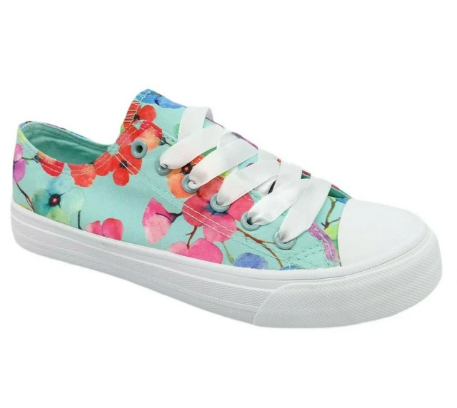 Baskets Tennis Chaussures sneakers Basses Femme - 36 - Vert Blanche Blanc Toile