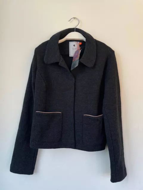 Giacca Blazer Gallo Donna S Grigio Antracite Misto Lana NUOVO con cartellino