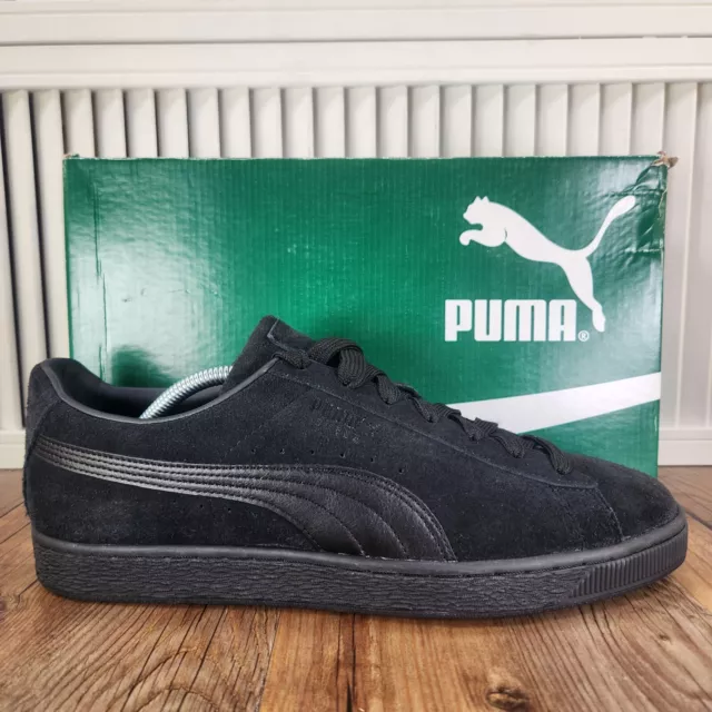 PUMA Suede Classic LFS Mens 11.5 Triple Black Low Athletic Skater Sneakers Shoes