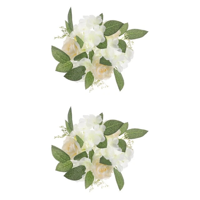 2x Coronas de velas decorativas de escritorio realistas elegantes de resorte para decoración de fiesta
