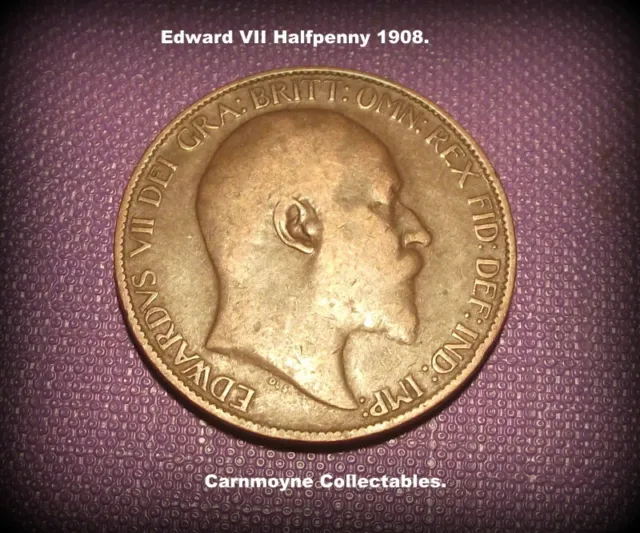 Edward VII Halfpenny 1908.AH0774.