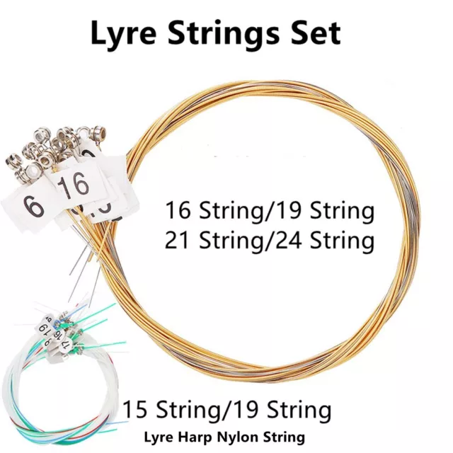 Lyre Harp Lyre Strings Shiny Color 1 Set 15-24 String Brass Replacement