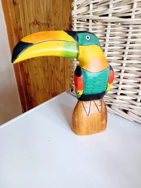 Quirky...wooden Figure...toucan..wood...figure..display..colourful