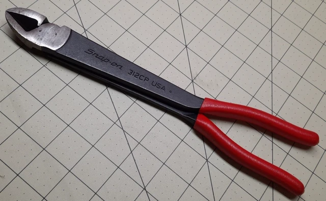NOS Snap On USA 312CP RED Soft Grip 11" High Leverage Heavy-Duty Diagonal Cutter